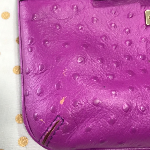 Kate Spade purple faux ostrich print shoulder bag - Picture 3 of 4